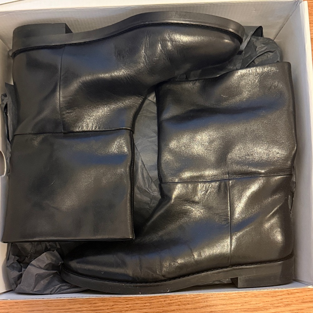 H&M Black Leather Ankle Boots